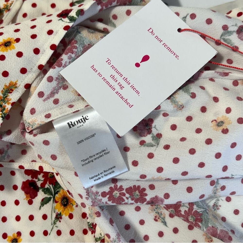 NEW Rouje Gloria Wrap Midi Skirt Polka Dot Floral Sz 42 (US 10) - Picture 9 of 10